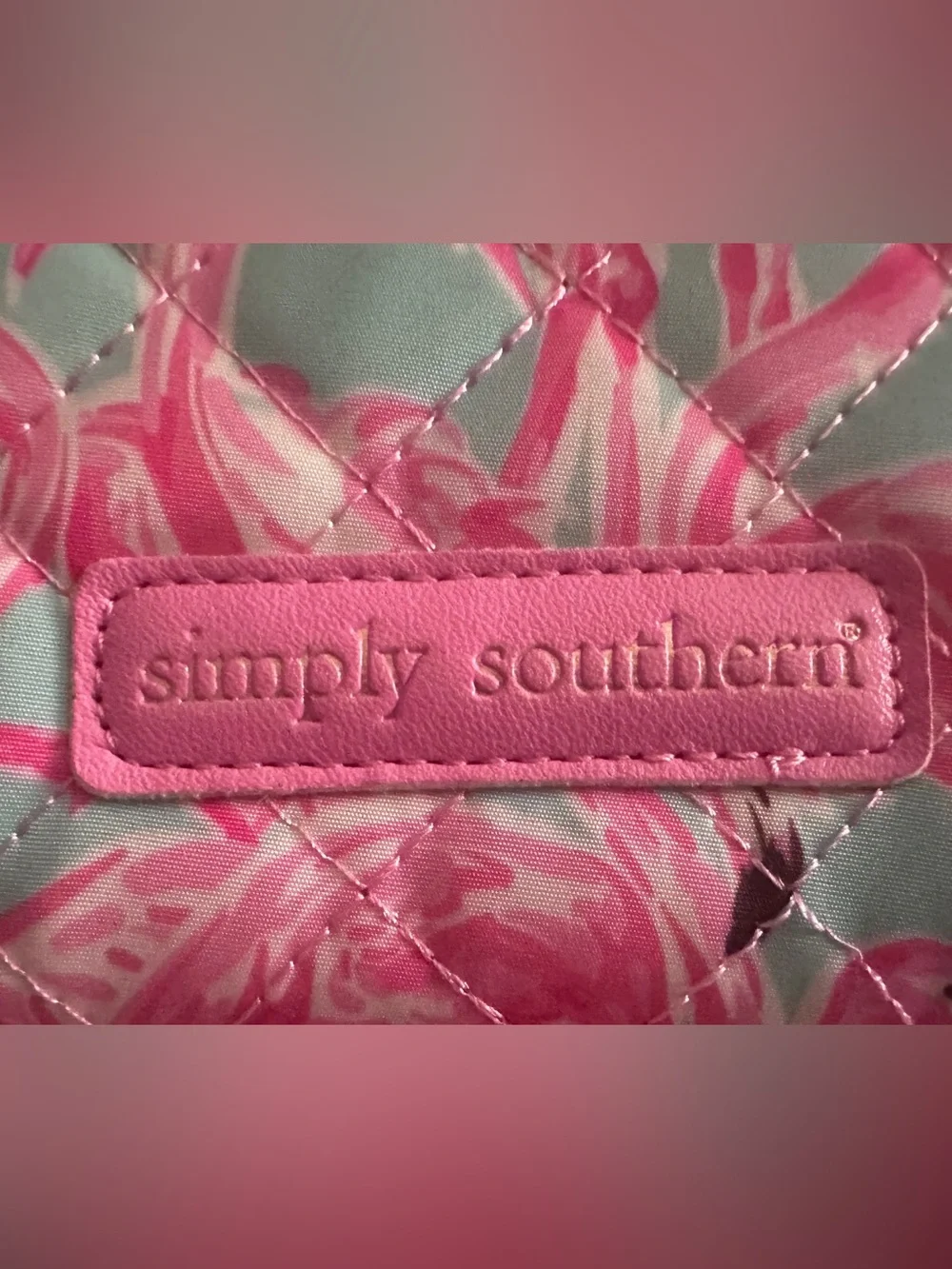 Simply Southern Pink Flamingo Quilted Card Holder Wallet with Aqua Accents {NWT}